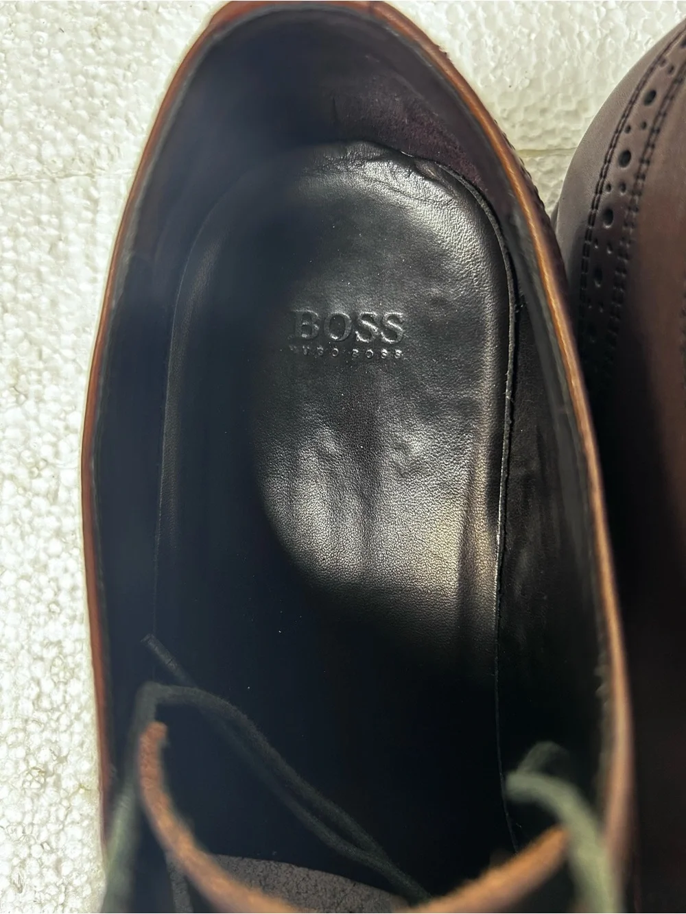 Hugo Boss Men's Dark Brown Wingtip Derby Shoes